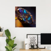 Blauw Opal Geïnspireerde Edelsteen met Koperaders Poster (Thuiskantoor)