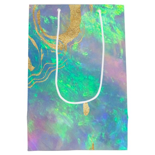 Blauw Opal | Gift Bags voor winkels Medium Cadeauzakje (Achterkant)