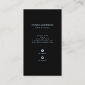 Blauw Opal Glitter Haar Script Schaar QR Code Visitekaartje (Achterkant)