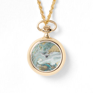 BLAUW OPAL MARBLE SPARKLE 2 BAND WATSEN HORLOGE