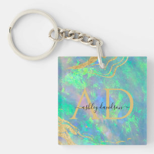Blauw Opal Moderne zakelijke Sleutelhanger
