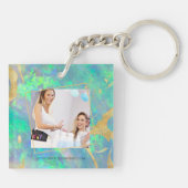 Blauw Opal | Moderne zakelijke Sleutelhanger (Achterkant)