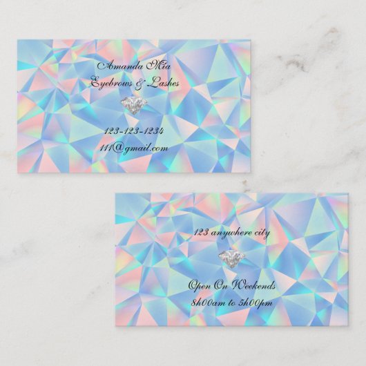 Blauw Opal Stone Design visitekaartje (Voorkant / Achterkant)