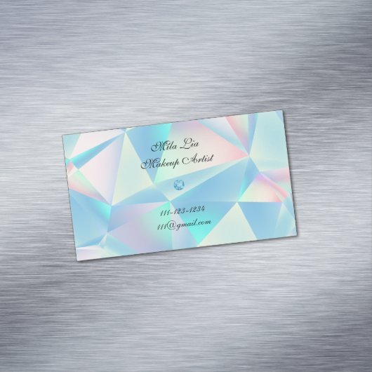 Blauw Opal Stone Design visitekaartje Magnetisch Visitekaartje (Voorbeeld)