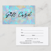 Blauw Opal Textuur Cadeaubon Visitekaartje (Voorkant / Achterkant)