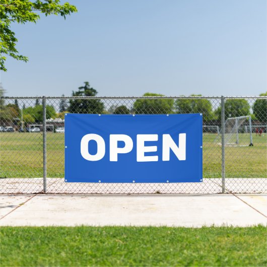 Blauw OPEN Banner (Insitu)