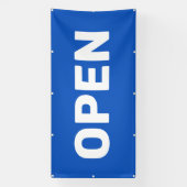 Blauw OPEN Banner (Verticaal)