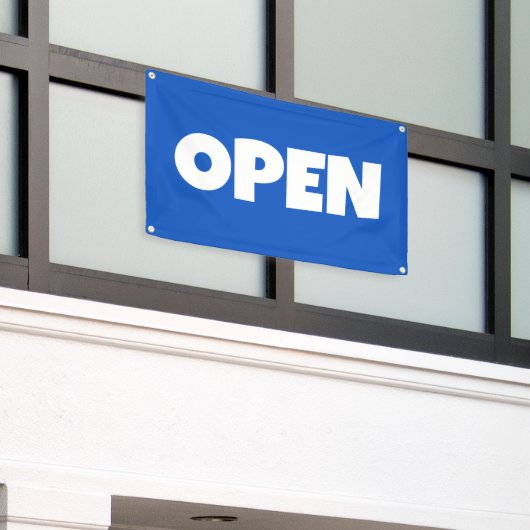Blauw OPEN Banner (Buitenkant Gebouw)