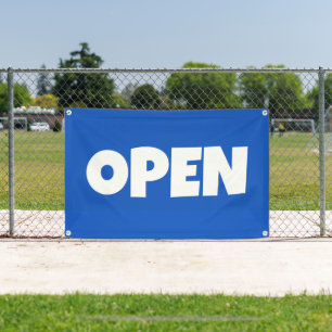 Blauw OPEN Banner