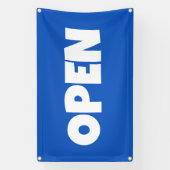Blauw OPEN Banner (Verticaal)