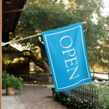 Blauw Open Bord Modern Minimaal Klein Zakenvlag