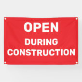 Blauw Open Tijdens Bouw Banner (Horizontaal)