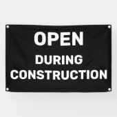 Blauw Open Tijdens Bouw Banner (Horizontaal)