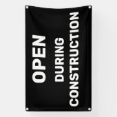 Blauw Open Tijdens Bouw Banner (Verticaal)