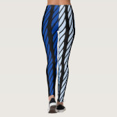 Blauw opmaakstripes decor leggings (Achterkant)