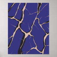 Blauw oppervlak met diepe scheuren