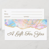 blauw optisch cadeaubon (Voorkant / Achterkant)