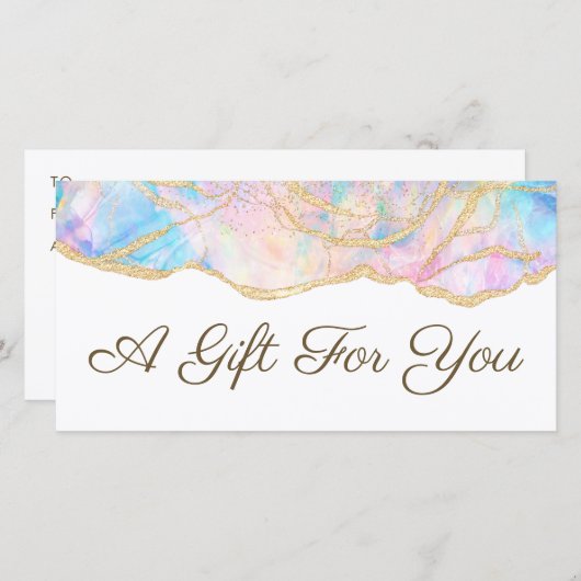 blauw optisch cadeaubon (Voorkant / Achterkant)