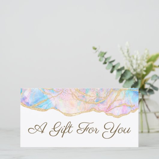 blauw optisch cadeaubon (Staand voorkant)