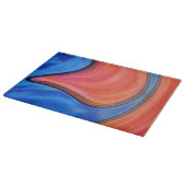 Blauw Oranje Abstract Kunst Glas Snijplank (Hoek)