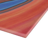 Blauw Oranje Abstract Kunst Glas Snijplank (Hoek)