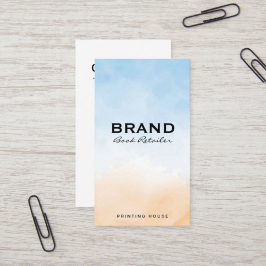 Blauw-Oranje achtergrond voor overvloeiing van tex Visitekaartje (Voorkant / Achterkant in situ)