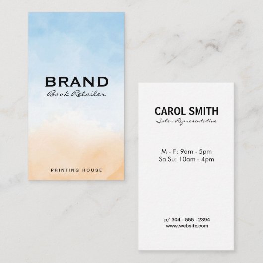 Blauw-Oranje achtergrond voor overvloeiing van tex Visitekaartje (Voorkant / Achterkant)