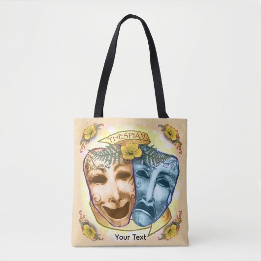 Blauw Oranje Actermaskers Tote Bag (Voorkant)