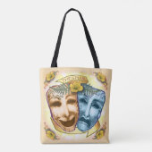 Blauw Oranje Actermaskers Tote Bag (Achterkant)