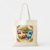 Blauw Oranje Acteursmaskers Tote Bag (Achterkant)