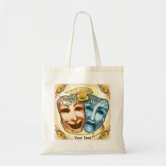 Blauw Oranje Acteursmaskers Tote Bag (Voorkant)
