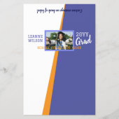 Blauw, Oranje Afstuderen Custom Snoep Bar Wrapper Flyer (Voorkant)