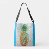 Blauw Oranje ananas Meisjesnaam art Crossbody Bag Crossbody Tas (Achterkant)