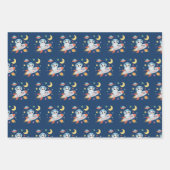 blauw-oranje astronaut Panda Inpakpapier Vel (Voorkant 2)