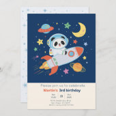 blauw-oranje astronaut Panda Kaart (Voorkant / Achterkant)