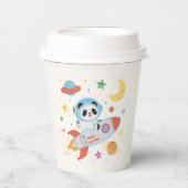 blauw-oranje astronaut Panda Papieren Bekers (Voorkant)