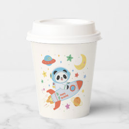 blauw-oranje astronaut Panda Papieren Bekers