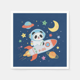 blauw-oranje astronaut Panda Servet