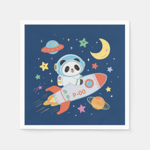 blauw-oranje astronaut Panda Servet
