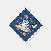 blauw-oranje astronaut Panda Servet (Hoek)
