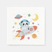 blauw-oranje astronaut Panda Servet (Voorkant)