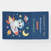 blauw-oranje astronaut Panda Spandoek (Horizontaal)