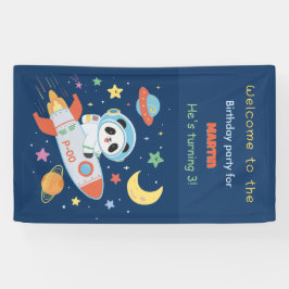 blauw-oranje astronaut Panda Spandoek