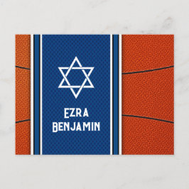 Blauw Oranje Basketbal Bar Mitzvah Dank je wel Briefkaart