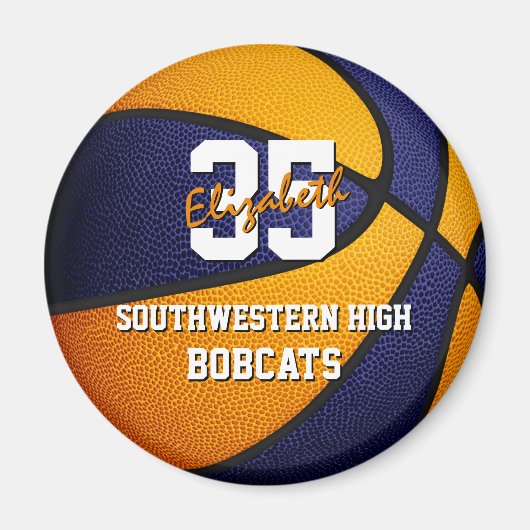 blauw oranje basketbalteam kleuren magneet (Voorkant)