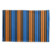Blauw Oranje Blauw Verticale Strepen Design Kussensloop (Achterkant)