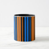 Blauw Oranje Blauw Verticale Strepen Design Mok (Midden)