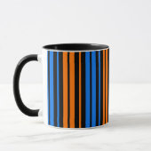 Blauw Oranje Blauw Verticale Strepen Design Mok (Links)