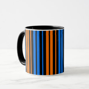 Blauw Oranje Blauw Verticale Strepen Design Mok