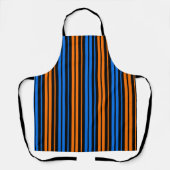 Blauw Oranje Blauw Verticale Strepen Design Schort (Voorkant)